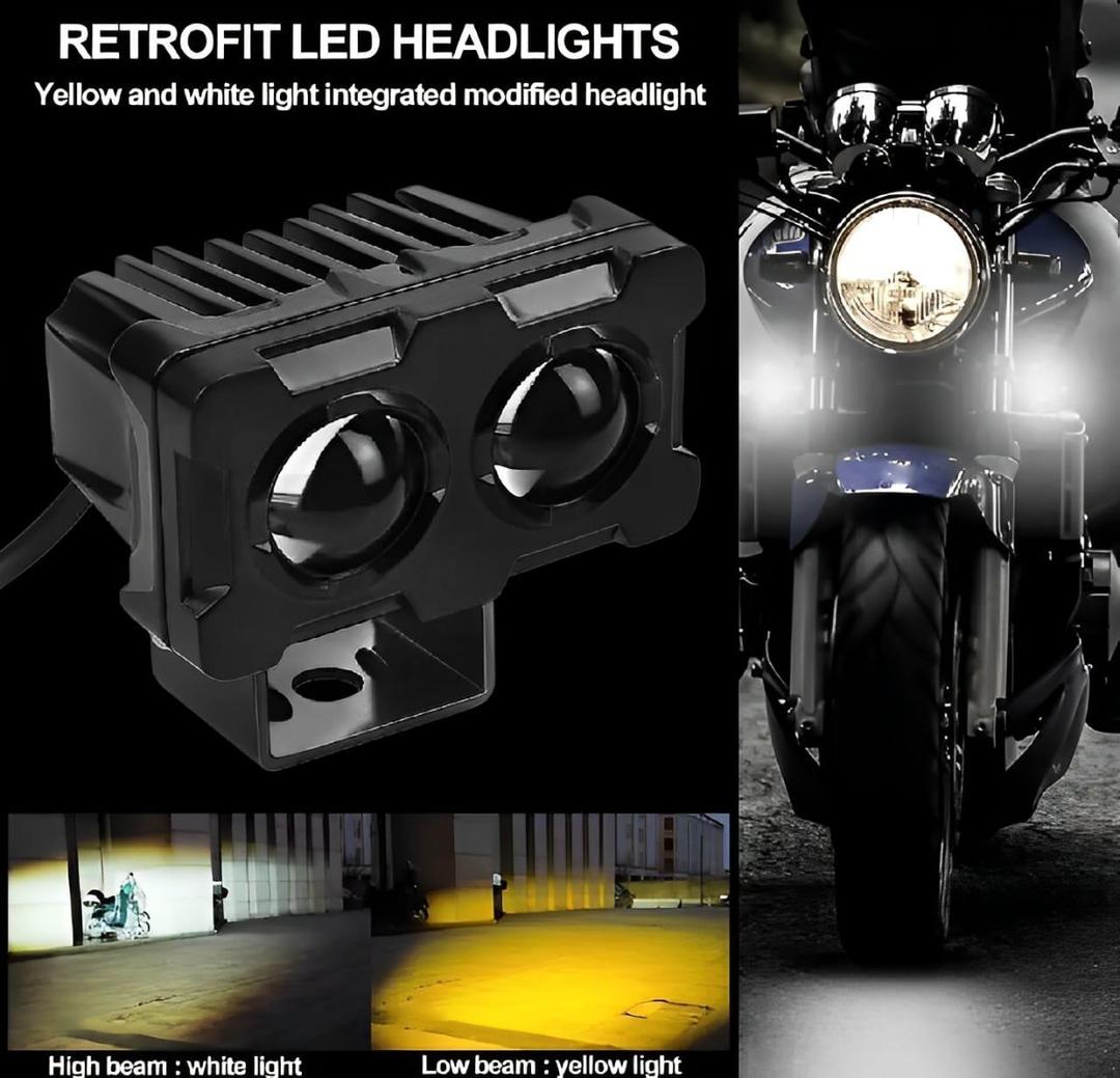Motorcycle Robot Dual Colour Led Work Driving Lights