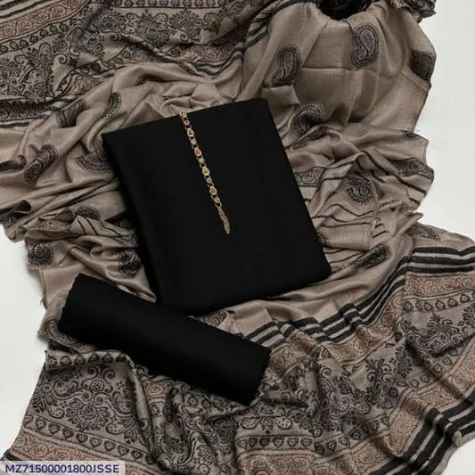 3 Pcs Women's Unstitched Plain Suit