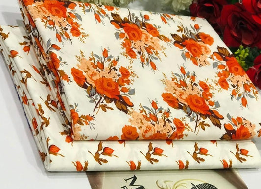 2 Pcs Women's Unstitched Printed Suit