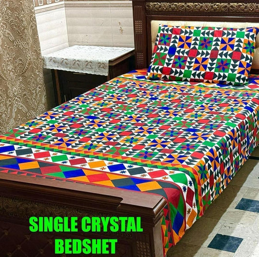 Crystal Cotton Printed Single Bedsheet