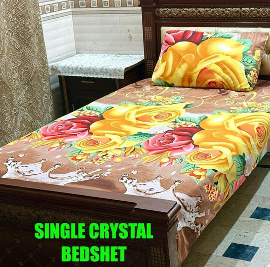 Crystal Cotton Printed Single Bedsheet