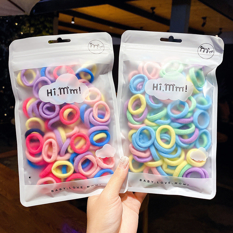 Cute macaron-colored leather band hair accessory