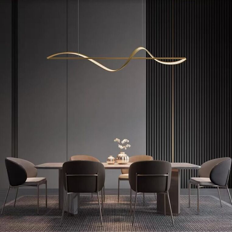 Modern LED Chandelier for Dining Room with Adjustable Height