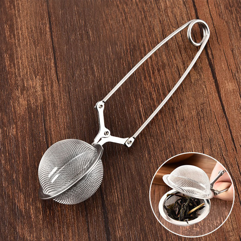 Tea tongs and tea brewing mesh filter