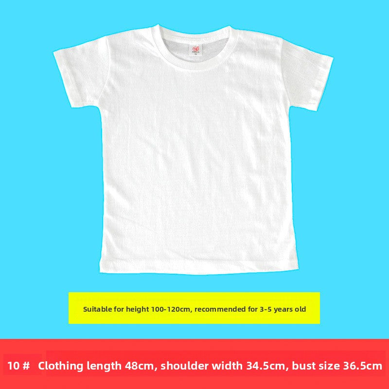 White plain short-sleeved T-shirt