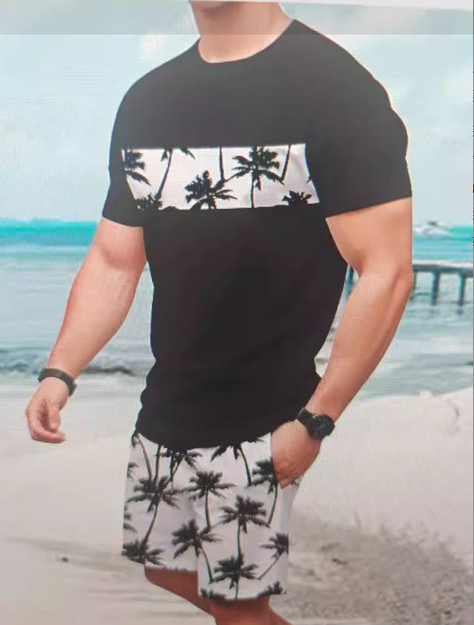 Printed men's short-sleeved T-shirt