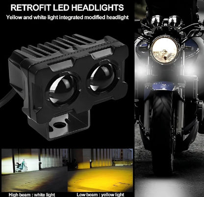 Motorcycle Robot Dual Colour Led Work Driving Lights