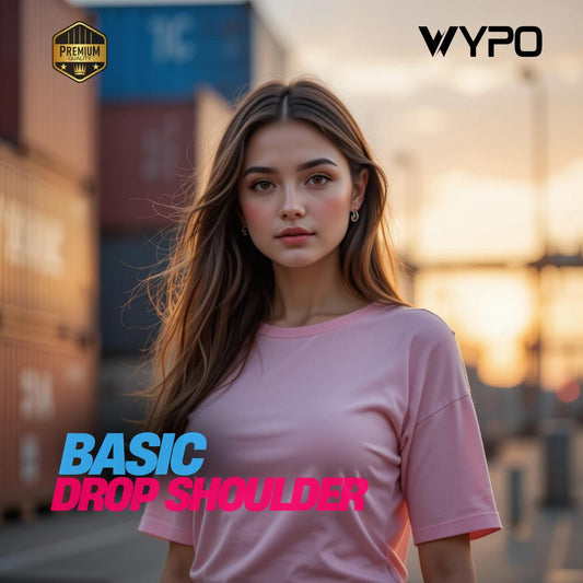 Girls' Oversized Cotton T-Shirtwith Drop Shoulder Design