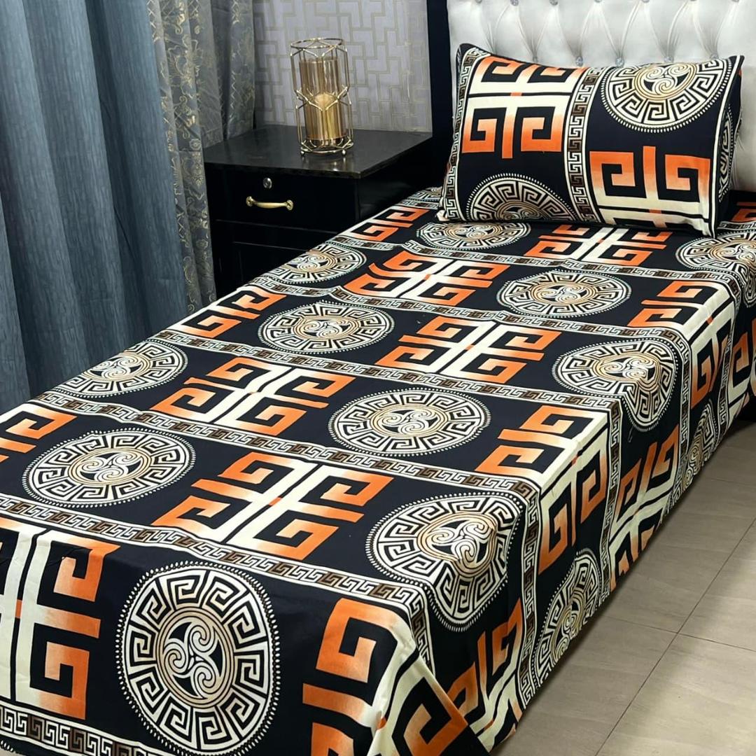 Crystal Cotton Printed Single Bedsheet