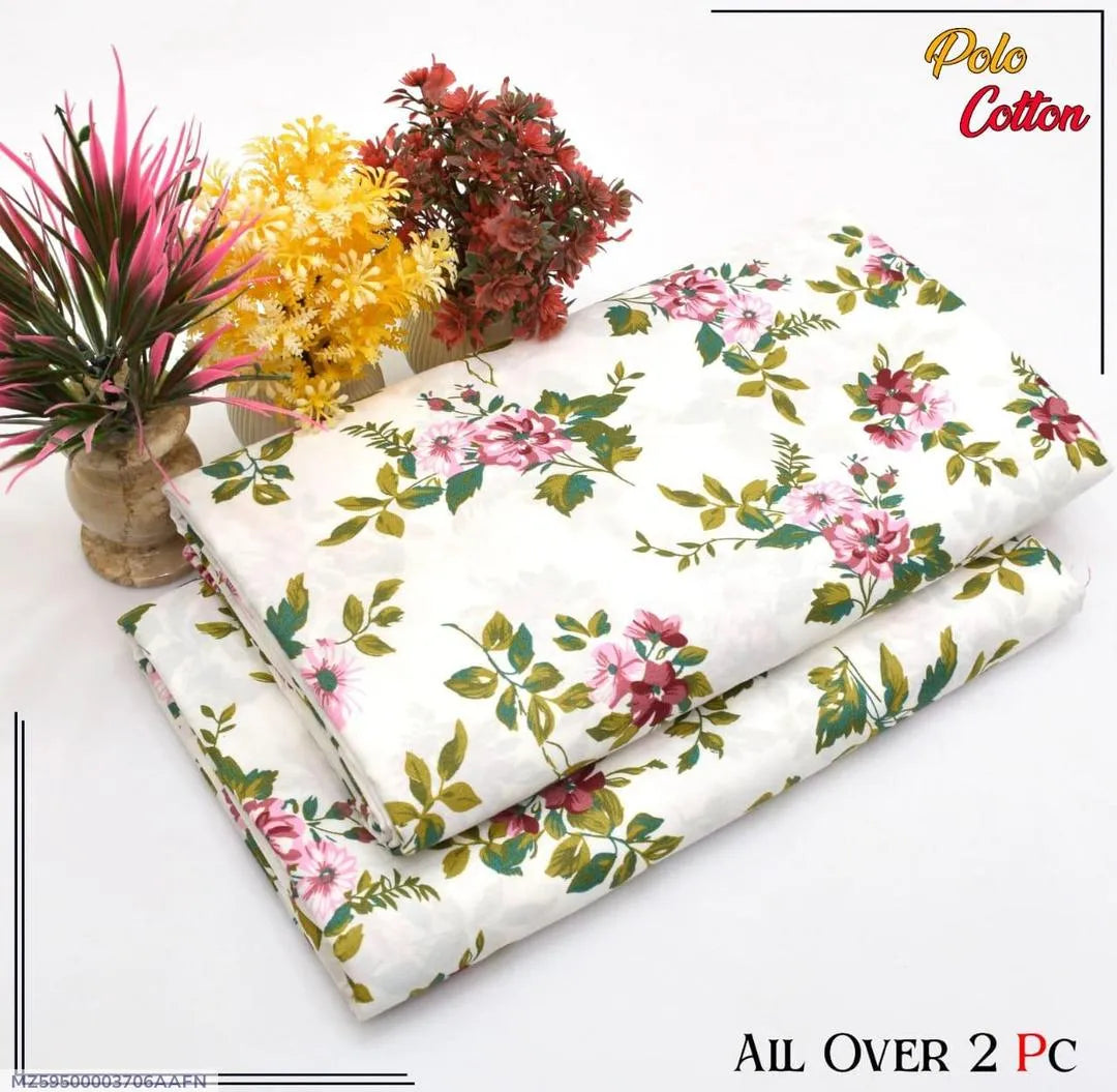 2 Pcs Women's Unstitched Printed Suit