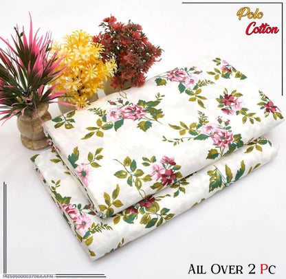 2 Pcs Women's Unstitched Printed Suit