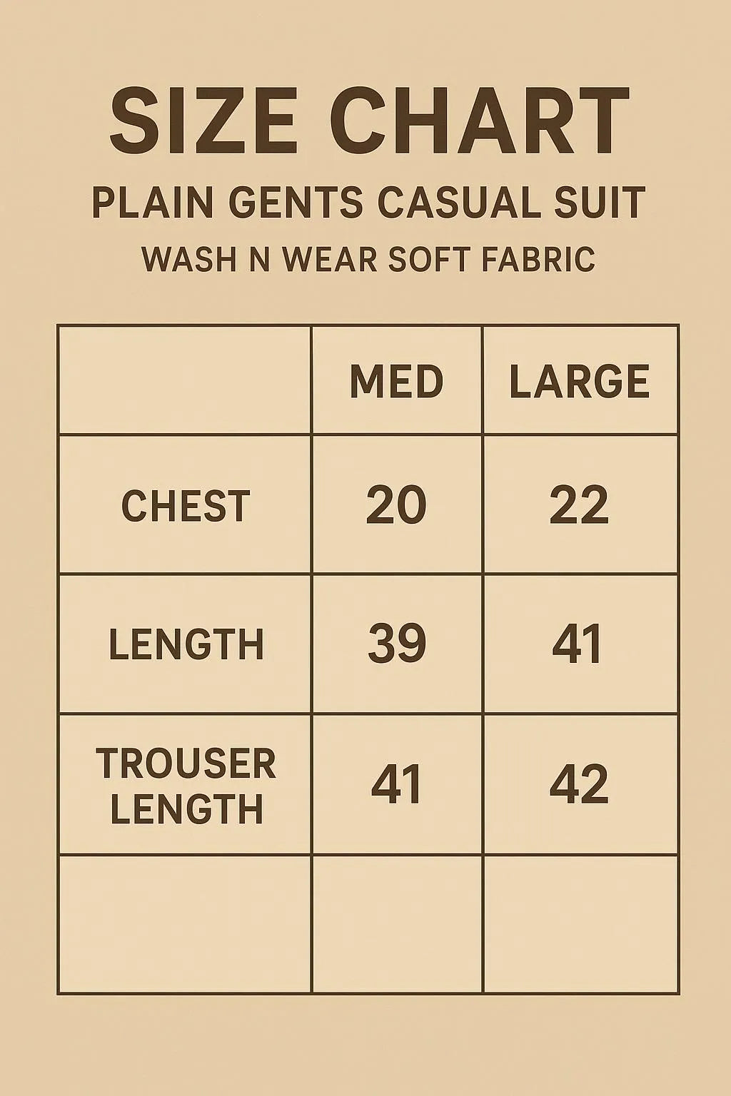 Men's Wash And Wear Plain Suit