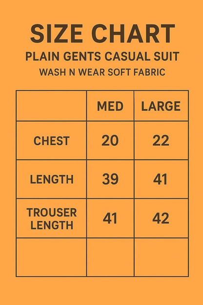 Men's Wash And Wear Plain Suit