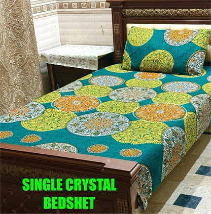 Crystal Cotton Printed Single Bedsheet