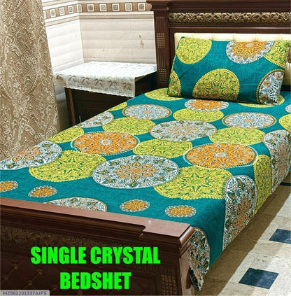 Crystal Cotton Printed Single Bedsheet