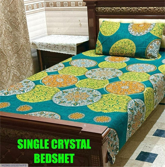 Crystal Cotton Printed Single Bedsheet
