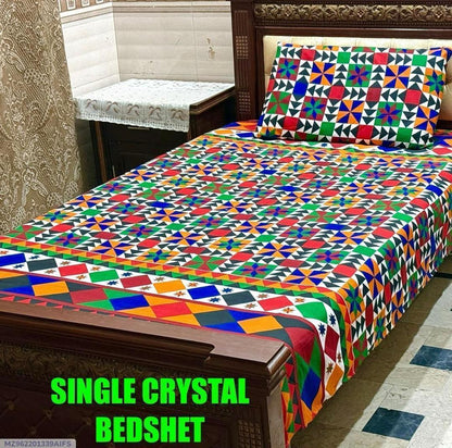 Crystal Cotton Printed Single Bedsheet