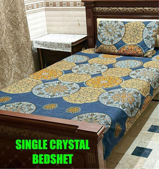 Crystal Cotton Printed Single Bedsheet