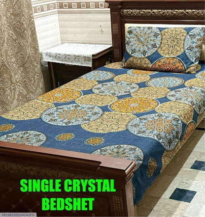 Crystal Cotton Printed Single Bedsheet