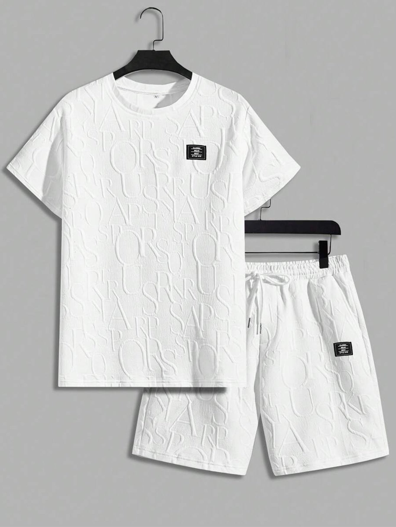 Jacquard Short-sleeved suit Knitted Men