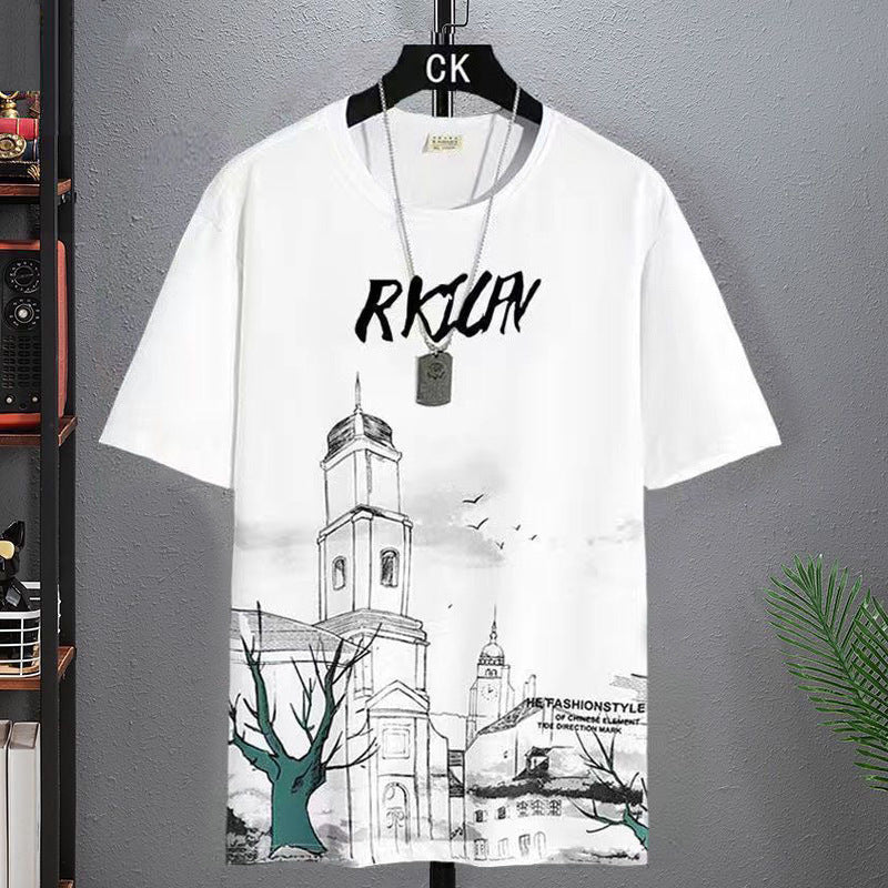 Men's ice silk short-sleeved t-shirt